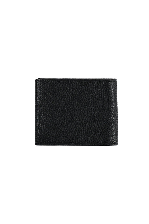 Black Patterned Horizontal Card Holder Wallet with Money Compartment