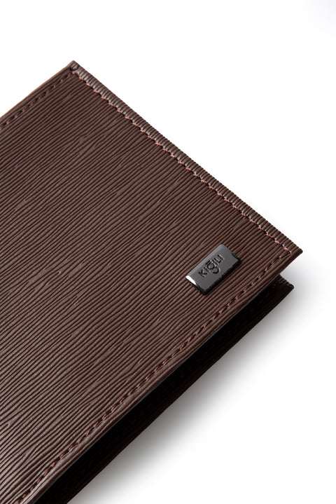 Light Brown Patterned Card Holder Wallet with Money Compartment and Gift Box