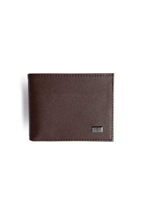 Medium Brown Plain Wallet with Card Holder and Money Compartment, Gift Box Included