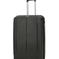 Black PP Large Striped Suitcase