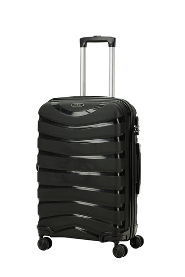 Siyah PP Çizgili Orta Boy Valiz