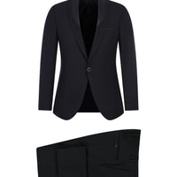 Siyah Slim Fit Dar Kesim Şal Yaka Smokin & Damatlık