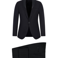 Black 7 Drop Slim Fit Narrow Cut Shawl Collar Tuxedo & Groom Suit