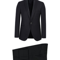 Black 7 Drop Slim Fit Narrow Cut Shawl Collar Tuxedo & Groom Suit