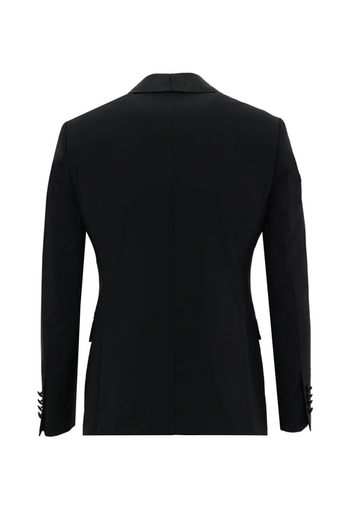 Siyah 7 Drop Slim Fit Dar Kesim Smokin & Damatlık