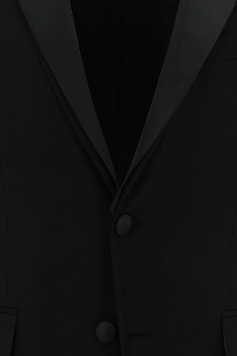 Siyah 7 Drop Slim Fit Dar Kesim Smokin & Damatlık