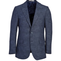 Orta Lacivert Relaxed Fit Rahat Kesim Klasik Desenli Ceket