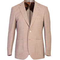 Orta Kahve Slim Fit Dar Kesim Kuşgözü Ceket