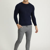 Siyah Slim Fit Dar Kesim Beli Lastikli İpli Jogger Pantolon