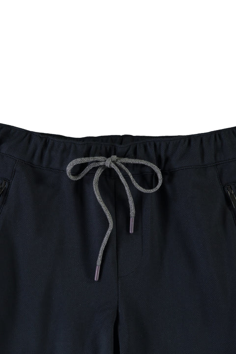 Orta Lacivert Slim Fit Dar Kesim Beli Lastikli İpli Jogger Pantolon
