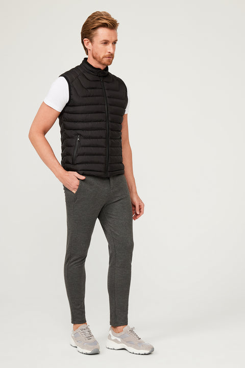Orta Füme Slim Fit Dar Kesim Jogger Pantolon