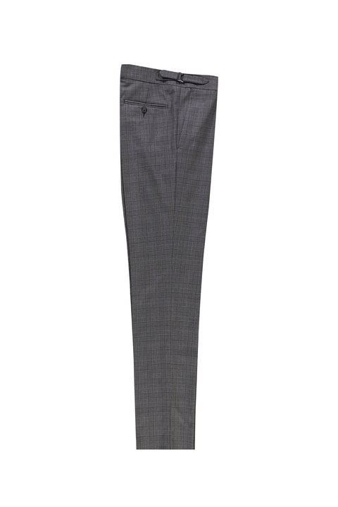 Marengo 7 Drop Slim Fit Narrow Cut Wool Buckle Pleated Classic Fabric Trousers
