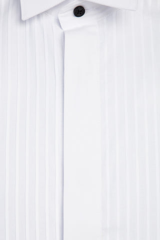 Beyaz Ata Yaka Slim Fit Dar Kesim Pamuk Gömlek