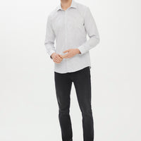 Siyah Uzun Kol Slim Fit Dar Kesim Desenli Gömlek
