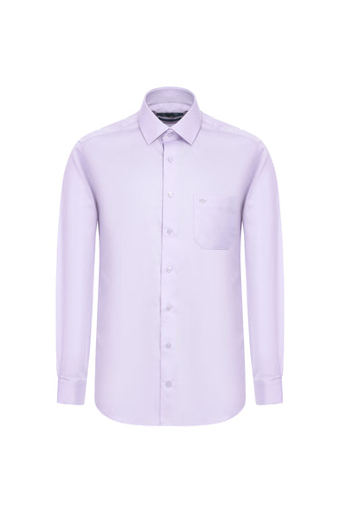 Lila Uzun Kol Non Iron Klasik Pamuklu Gömlek