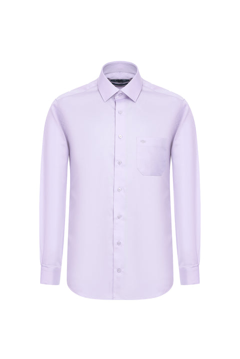 Lilac Long Sleeve Non-Iron Classic Cotton Shirt