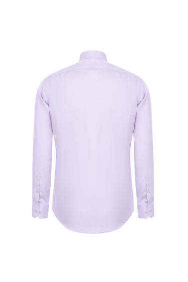 Lila Uzun Kol Non Iron Klasik Pamuklu Gömlek