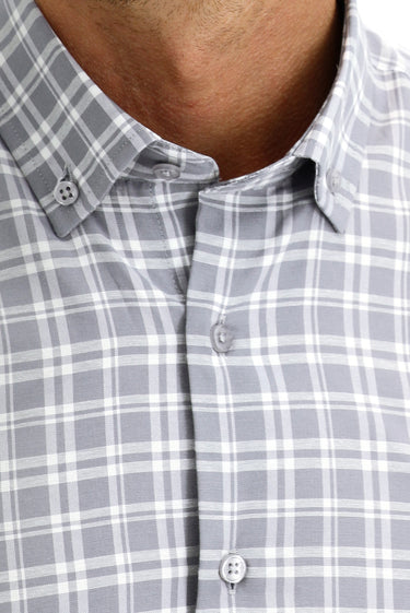 Orta Gri Uzun Kol Regular Fit Ekose Spor Pamuklu Gömlek