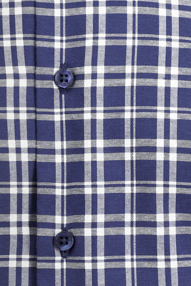 Orta Lacivert Uzun Kol Regular Fit Ekose Gömlek