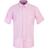 Orta Pembe Kısa Kol Regular Fit Pamuk Gömlek