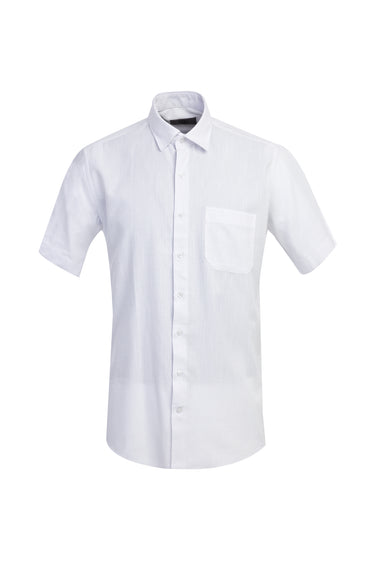 Beyaz Kısa Kol Regular Fit Desenli Gömlek