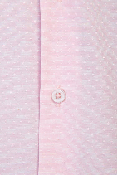 Orta Pembe Uzun Kol Slim Fit Dar Kesim Desenli Gömlek