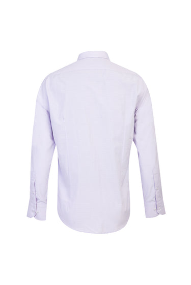 Lila Uzun Kol Slim Fit Dar Kesim Desenli Gömlek