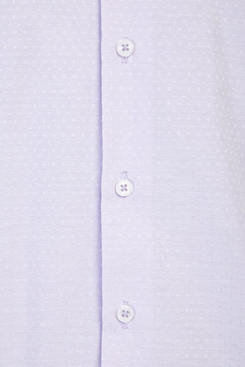 Lila Uzun Kol Slim Fit Dar Kesim Desenli Gömlek