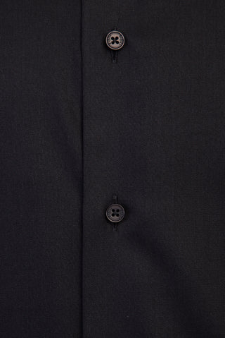 Siyah Uzun Kol Slim Fit Dar Kesim Non Iron Klasik Gömlek