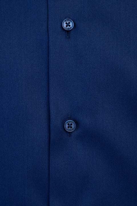 Orta Lacivert Uzun Kol Slim Fit Dar Kesim Non Iron Klasik Gömlek