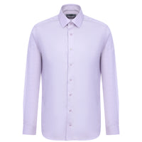Lila Uzun Kol Slim Fit Dar Kesim Non Iron Klasik Gömlek