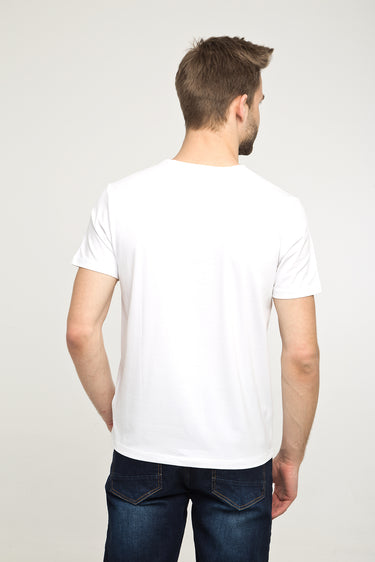 Beyaz V Yaka Slim Fit Dar Kesim Tişört