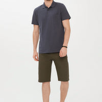 Orta Gri DÜZ POLO YAKA PİKE CEPLİ T-SHIRT