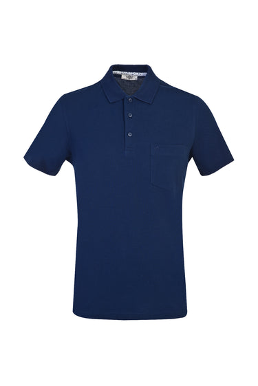 Orta Lacivert Cepli Polo Yaka Regular Fit Pamuk Tişört