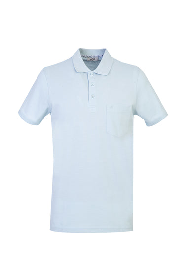 Açık Mavi Cepli Polo Yaka Regular Fit Pamuk Tişört