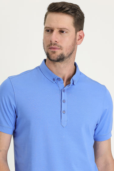 Koyu Mavi  YARIM İTLYN YK YAKA SÜPREM T-SHIRT