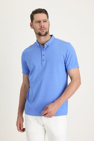 Koyu Mavi  YARIM İTLYN YK YAKA SÜPREM T-SHIRT