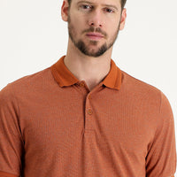 Kiremit Polo Yaka Regular Fit Desenli Tişört