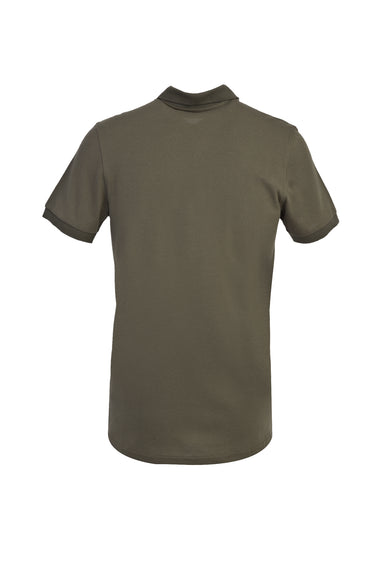 Orta Haki Polo Yaka Slim Fit Dar Kesim Pamuk Tişört