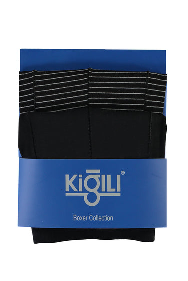 Siyah 2'li Çizgili Süprem Boxer Seti