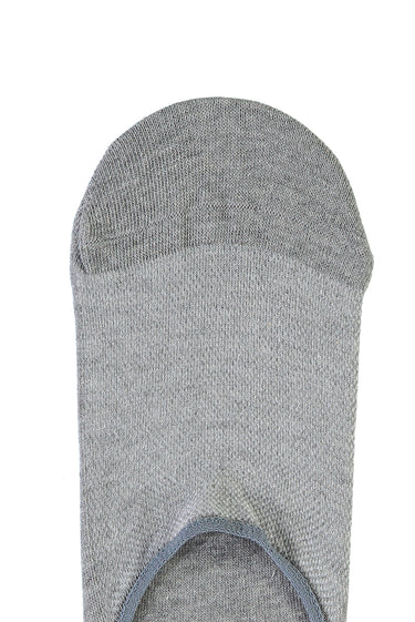 Açık Gri Melanj Pamuklu Loafer Çorap