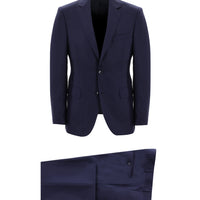 Koyu Lacivert 7 Drop Slim Fit Dar Kesim Yünlü Takım Elbise