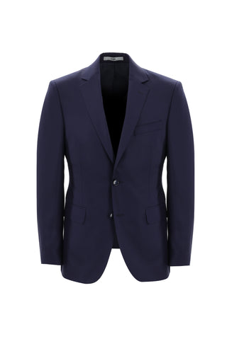 Koyu Lacivert 7 Drop Slim Fit Dar Kesim Yünlü Takım Elbise