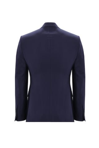 Koyu Lacivert 7 Drop Slim Fit Dar Kesim Yünlü Takım Elbise
