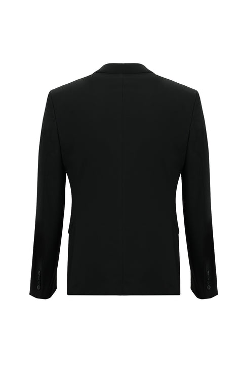 Siyah 7 Drop Slim Fit Dar Kesim Yelekli Takım Elbise