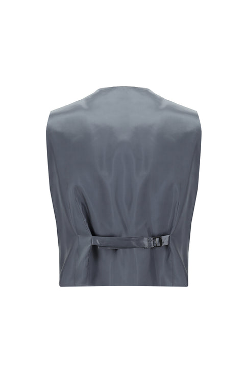 Siyah 7 Drop Slim Fit Dar Kesim Yelekli Takım Elbise