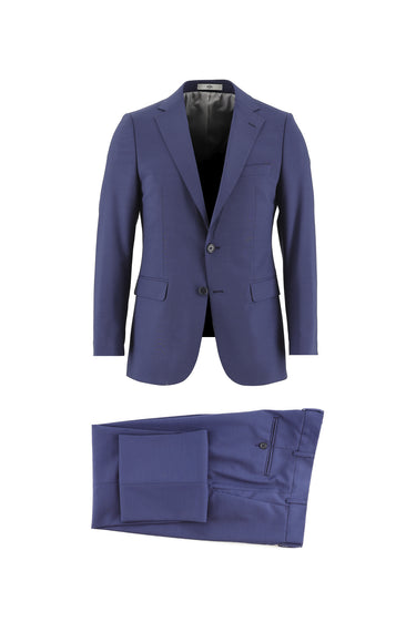 Orta Lacivert Regular Fit Yünlü Klasik Takım Elbise