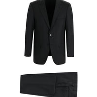 Siyah 4 Drop Relaxed Fit Rahat Kesim Yünlü Takım Elbise