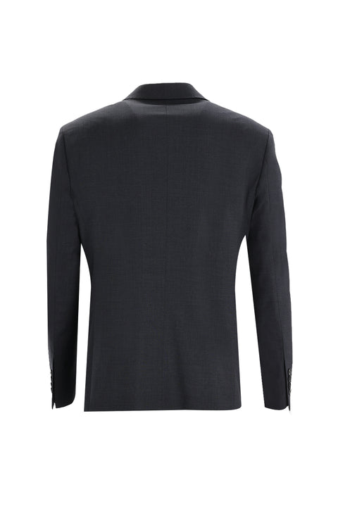 Koyu Füme 7 Drop Slim Fit Dar Kesim Yünlü Takım Elbise