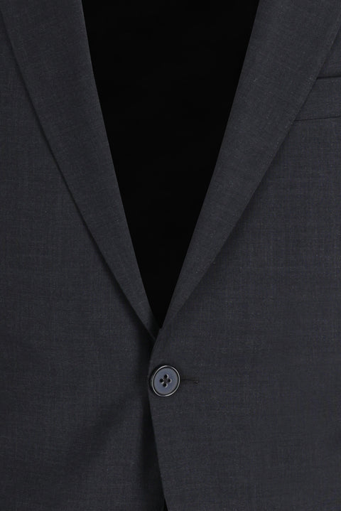 Koyu Füme 7 Drop Slim Fit Dar Kesim Yünlü Takım Elbise